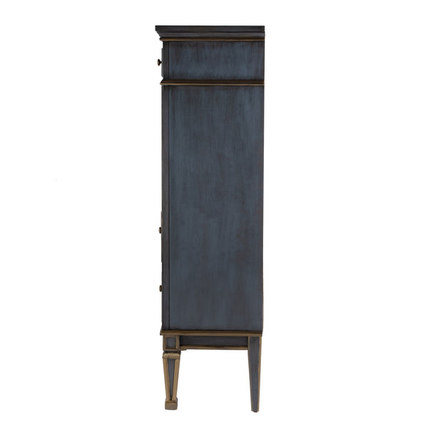 Butler Specialty Wordsworth Elegant Wood 4-drawer Secretary With Drop-front Writing Surface And Vintage Charm Pastel Blue Rubberwood,Mdf,Cherry,Maple & Walnut Veneers 2126483-butler