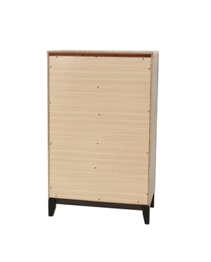 English Elm Bedroom Rustic Grey Oak Tall Chest 5-Drawer Solidwood Style Pine Storage Cabinet 31x16x50" B011P250826