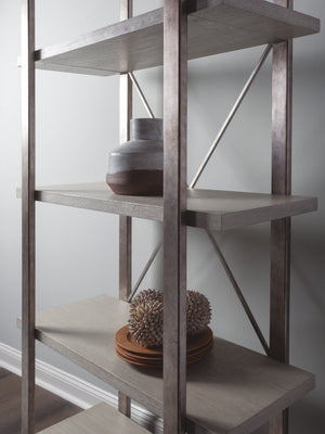 Lexington Artistica Home Soiree Etagere - Exquisite Metal And Wood Display Stand With Unique Finishes For Elegant Spaces Silver Leaf Wood 2128-990