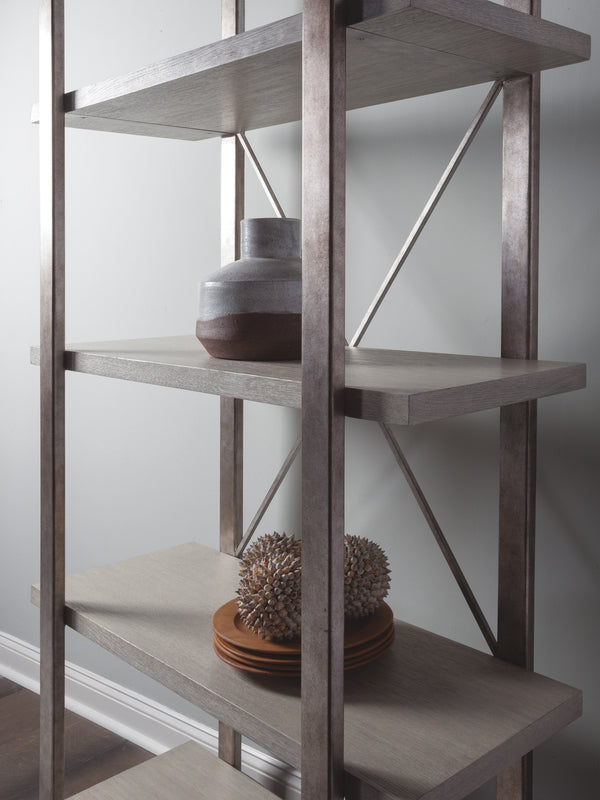 Lexington Artistica Home Soiree Etagere - Exquisite Metal And Wood Display Stand With Unique Finishes For Elegant Spaces Silver Leaf Wood 2128-990