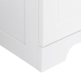 English Elm Tall Bathroom Cabinet With Four Doors, Large Storage Space Open Shelve, Upper Storage Cabinet, White