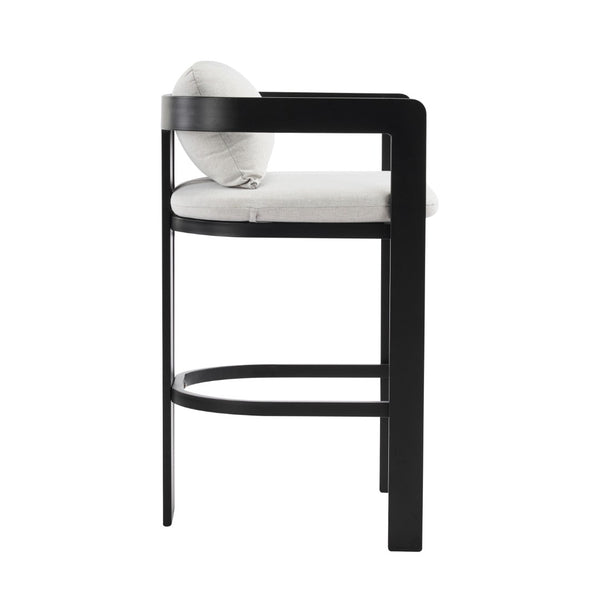 English Elm Pula Outdoor Aluminum Counter Stools with Cushions Powder Coated Patio Set of 4 N775P361567G-S4