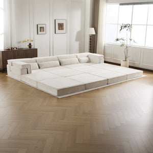 English Elm Compression Modular Floor Sofa Bed - Cozy, Versatile Lounge With Memory Foam & No Assembly Needed! W3723S00039