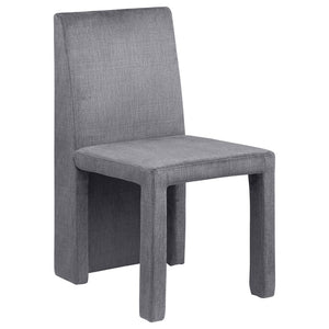 English Elm Santa Cruz Grey Velvet Upholstered Dining Side Chair Set of 2 — Modern Sculpted Lines, Soft Durable Fabric, 35" High Elegance B062P299854