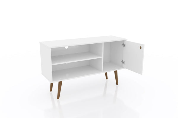 Manhattan Comfort Liberty Mid-Century Modern TV Stand White 212BMC6