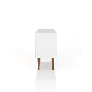 Manhattan Comfort Liberty Mid-Century Modern TV Stand White and Rustic Brown 212BMC69