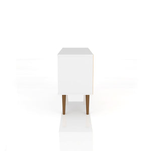 Manhattan Comfort Liberty Mid-Century Modern TV Stand White and Rustic Brown 212BMC69