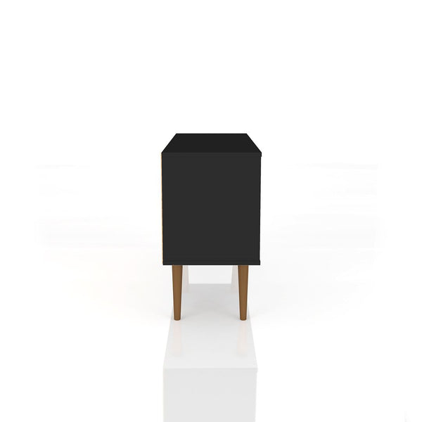 Manhattan Comfort Liberty Mid-Century Modern TV Stand Black 212BMC8