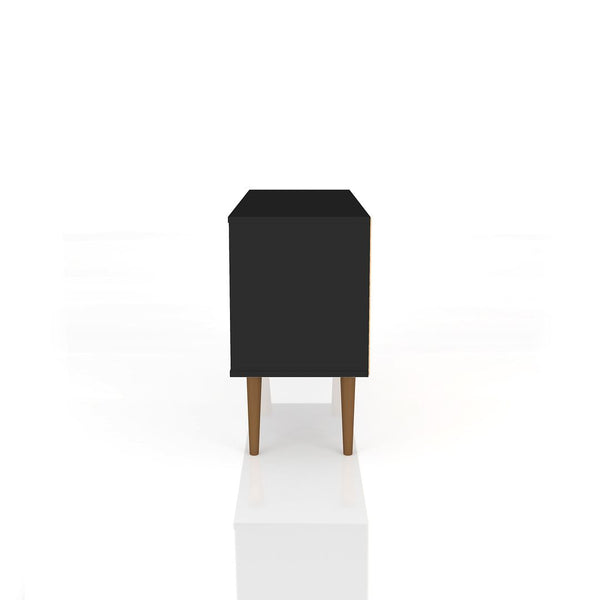 Manhattan Comfort Liberty Mid-Century Modern TV Stand Black 212BMC8