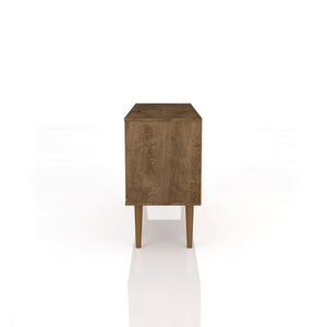 Manhattan Comfort Liberty Mid-Century Modern TV Stand Rustic Brown and Yellow 212BMC94