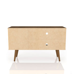Manhattan Comfort Liberty Mid-Century Modern TV Stand Rustic Brown and Yellow 212BMC94