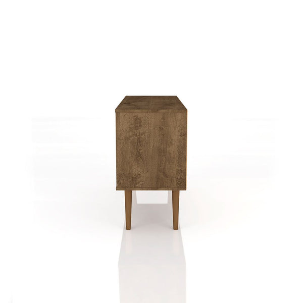 Manhattan Comfort Liberty Mid-Century Modern TV Stand Rustic Brown and 3D Brown Prints 212BMC97