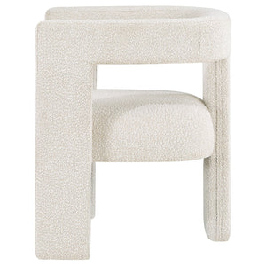 English Elm Verda Boucle Accent Chair Sculptural Curved Back Three Leg Base for Modern Interiors B062P451677