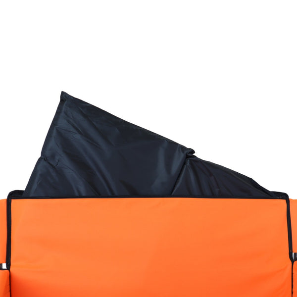 English Elm 3-in-1 Folding Wagon with Convertible Bench Seat Steel Frame 500lb All Terrain Orange W2932P390465