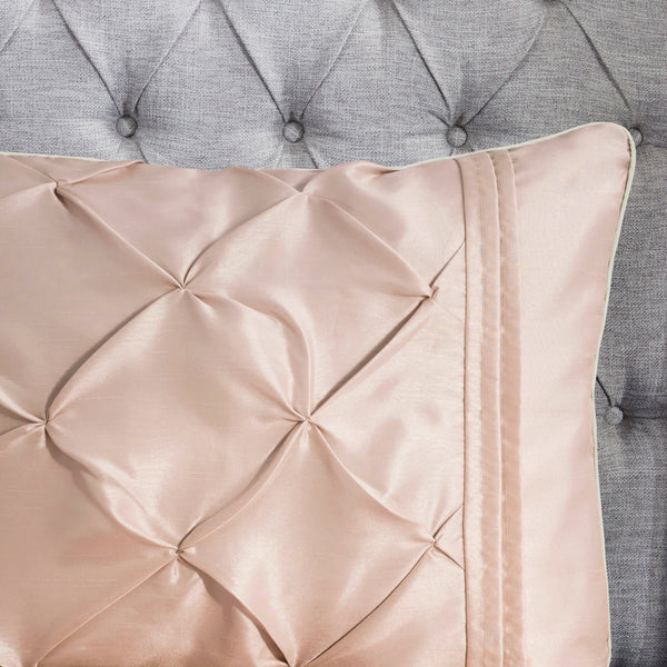 English Elm 7 Piece Tufted Comforter Set In Blush King - Elegant Bedding Collection For Stylish Comfort Decor B03597045