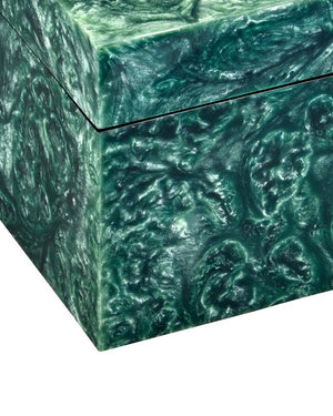 Currey & Company Rina Box: Elegant Decorative Storage With Mesmerizing Organic Patterns For Your Cherished Items Green Composite ,Engineered Wood 1200-1023-currey-company