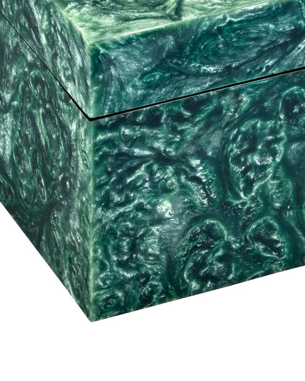 Currey & Company Rina Box: Elegant Decorative Storage With Mesmerizing Organic Patterns For Your Cherished Items Green Composite ,Engineered Wood 1200-1023-currey-company