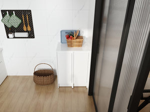 English Elm 24" Modular Plywood Storage Cabinet Glossy White Soft Close Doors for Bath or Kitchen W999S00519