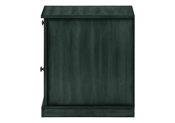 English Elm Accent Table Coastal Antique Blue Veneer Nightstand with Drawer & Cabinet, Solid Wood Accent Piece Blue 25 L x 23 W x 6 H B2710P287046