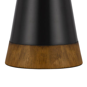 English Elm 30 Inch Art Deco Table Lamp with Mica Shade Rubberwood Base and Three Way Switch B056P215244