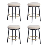 Christopher Knight Home® - Noble House - - 24.75'' Modern Counter Stools Set Of 4,White Counter Stools With Iron Frame,Sponge Cushion,Footrest,Suitable For Kitchen/Bedroom/Dining Room.