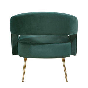 English Elm Modern Velvet Accent Chair Plush Foam Seat Gold Leg Base for Living Room Dark Green B011P458635