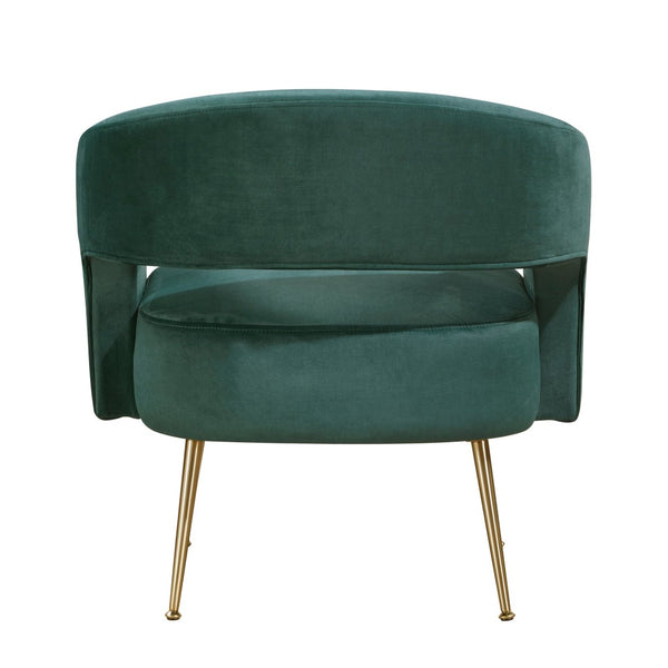 English Elm Modern Velvet Accent Chair Plush Foam Seat Gold Leg Base for Living Room Dark Green B011P458635