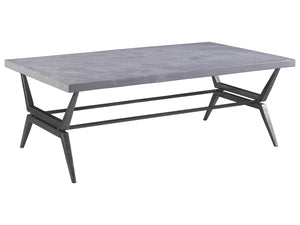 Lexington Artistica Home Cirro Rectangular Cocktail Table – Elegant Transitional Design With Unique Scagliola Stone Top Gray Wood 2132-945