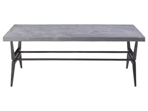 Lexington Artistica Home Cirro Rectangular Cocktail Table – Elegant Transitional Design With Unique Scagliola Stone Top Gray Wood 2132-945