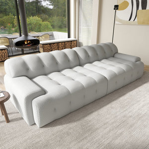 English Elm Bubble Modern Armless Sectional Sofa - 3D-Knitted Loveseat With Plush Comfort & Stylish Design B341S00010