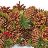 Christopher Knight Home® - Noble House - 18.5" Pine Cone and Glitter Unlit Artificial Christmas Wreath