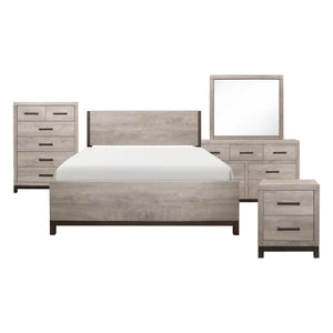 English Elm Two-Tone Gray Zephyr 5-Drawer Bedroom Chest with Metal Bar Hardware, Modern Melamine Finish, 34"x17"x48.5" B011P366066