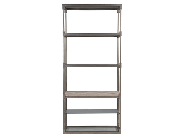 Lexington Artistica Home Topa Etagere - Unique Transitional Design With Antiqued Silver Leaf And Stunning Glass Shelves Silver Leaf Wood 2135-991