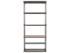 Lexington Artistica Home Topa Etagere - Unique Transitional Design With Antiqued Silver Leaf And Stunning Glass Shelves Silver Leaf Wood 2135-991