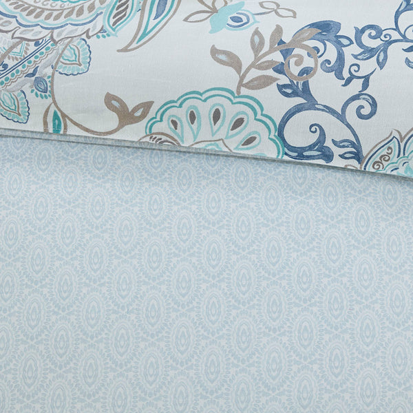 JLA Home Madison Park - 3 Cotton Floral Reversible Duvet Cover Set — Shabby-Chic Watercolor Botanicals, OEKO-TEX Certified, Breathable Comfort 90 L x 90 W x 0.13H MP12-5806