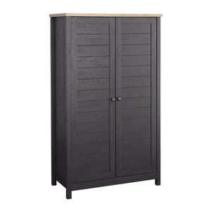 English Elm Storage Cabinet - Sleek Black Finish With Adjustable Shelves For Ultimate Versatile Organization Solutions B356P402684-GIGA
