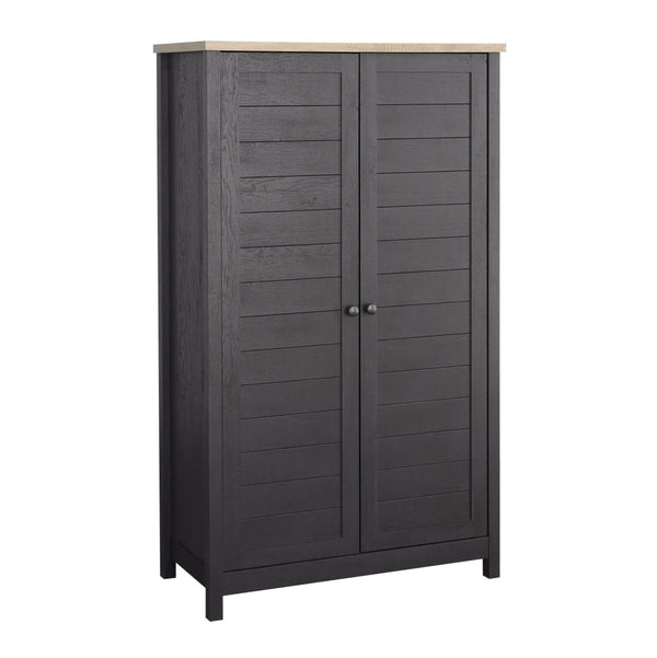 English Elm Storage Cabinet - Sleek Black Finish With Adjustable Shelves For Ultimate Versatile Organization Solutions B356P402684-GIGA