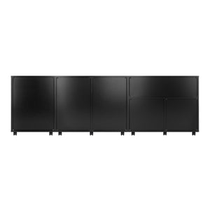 Winsome Wood Halifax 3-piece Mobile Storage Cabinet Set With Versatile Drawers For Organized Living Spaces, Black Black Composite Wood 21369-winsome-wood