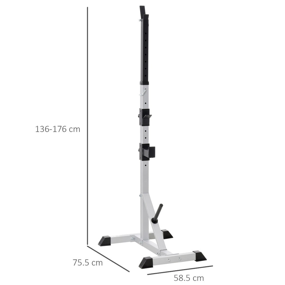 English Elm Soozier Adjustable Steel Squat and Bench Press Rack Pair for Home Gym 440 Lb W2225P249731