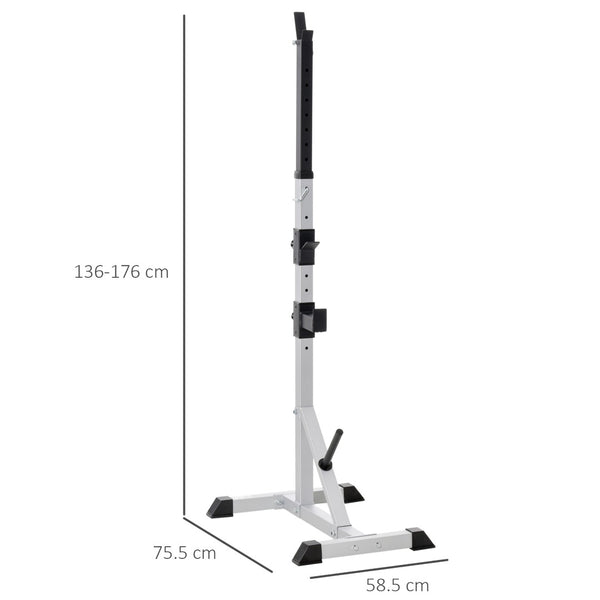 English Elm Soozier Adjustable Steel Squat and Bench Press Rack Pair for Home Gym 440 Lb W2225P249731