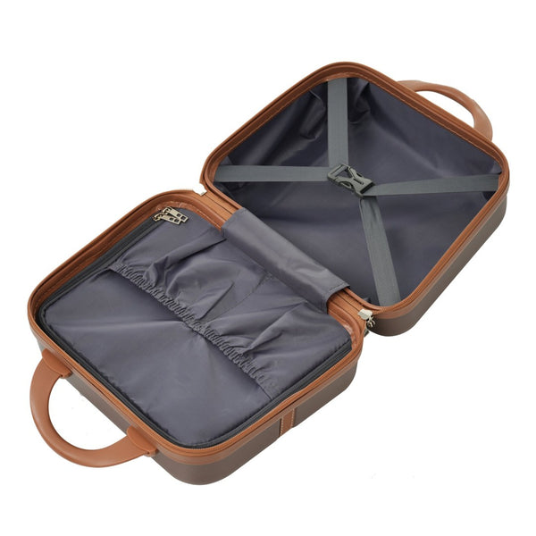 English Elm Hardshell 3 Piece Luggage Set Abs Spinner Suitcase with Tsa Lock Carry on Travel Brown N732P171583O