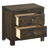 Grey Nightstand: Rustic Style, 2 Drawers, Velvet-Lined Top, Durable | 26.38