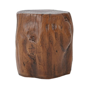 English Elm Mgo Tree Stump Side Table Organic Modern Accent with Realistic Grain Texture N776P372342D