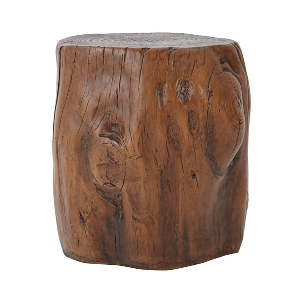 English Elm Mgo Tree Stump Side Table Organic Modern Accent with Realistic Grain Texture N776P372342D