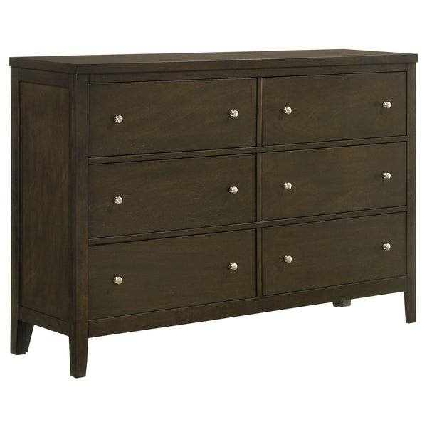 English Elm Clement 6-Drawer Dresser Cabinet In Dark Cocoa – Elegant Storage Solution For Modern Bedrooms B062P375567