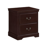 English Elm 1 Piece Classic Traditional 2 Drawers Nightstand Cherry Finish Bedroom Furniture Wooden Bedside Table Cabinet