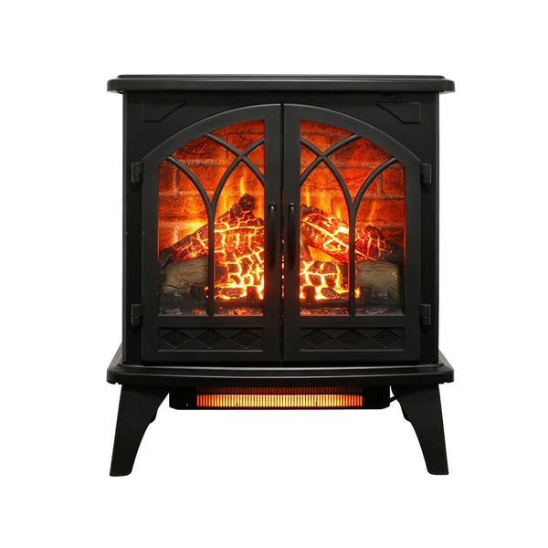 English Elm 24 Inch Infrared Quartz Stove Heater with 3d Flame Effect and Remote Control W1769112700