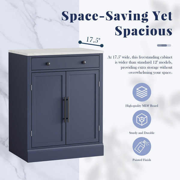 English Elm Topmax Modern Freestanding Kitchen Pantry - Stylish Storage Solution In Blue! N717P221574C-GIGA