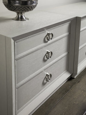 Lexington Artistica Home Zeitgeist Elegant White Oak Hall Chest With Three Self-closing Drawers For Stylish Home Storage Antiqued White Wood 2140-973