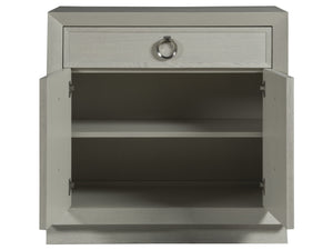 Lexington Artistica Home Zeitgeist White Oak Door Chest - Unique Mixed Media Design With Adjustable Shelf And Ventilated Back Antiqued White Wood 2140-974
